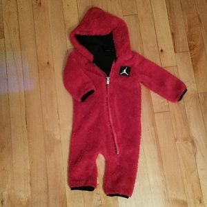 Jordan red onesie size 3/6 month.